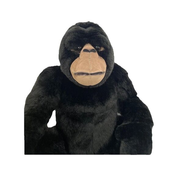 Animal Alley black Gorilla plush silverback 14" stuffed Toys R US Monkey Jungle - Picture 3 of 7